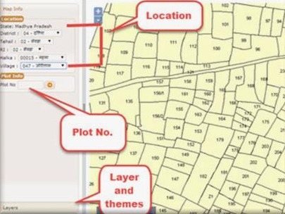GIS plot survey map with plot numbers and layers